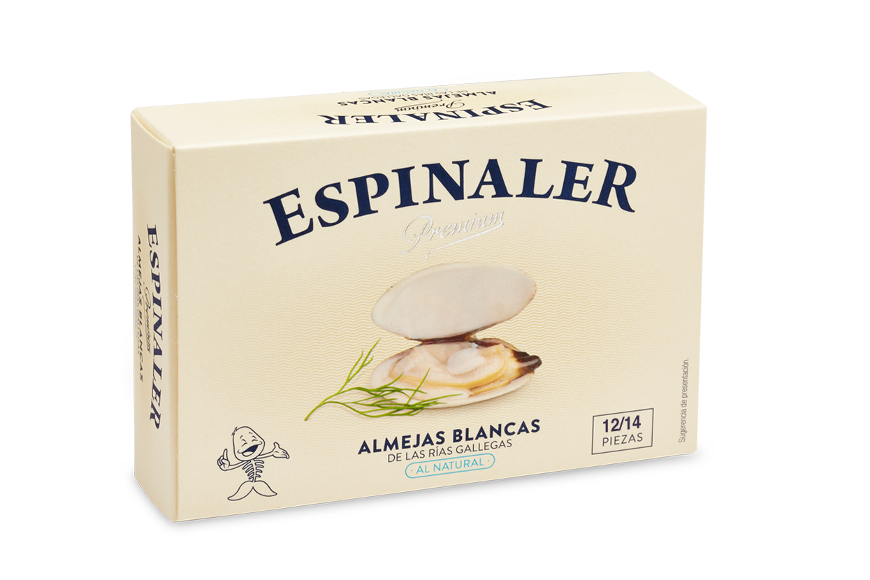 Almejas Blancas Premium al natural 12/14