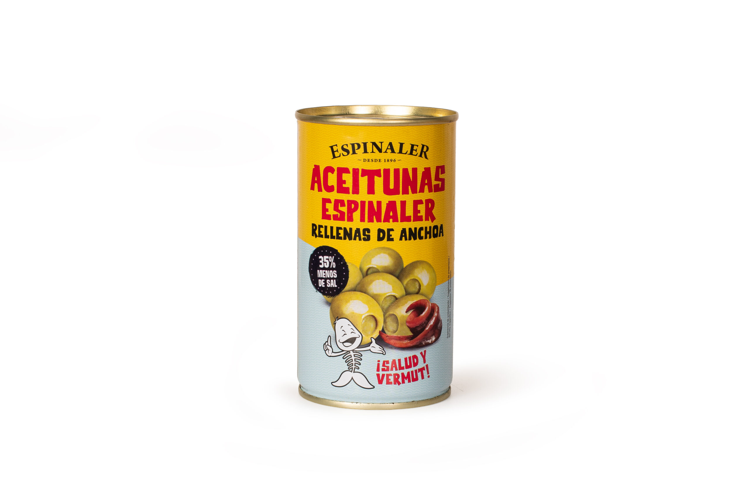Aceitunas Espinaler rellenas de anchoa bajas en sal