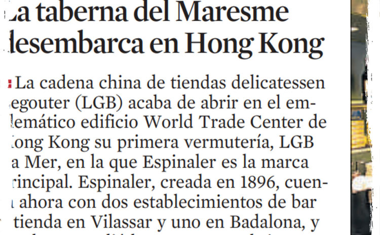  La taberna del Maresme desembarca en Hong Kong- La Vanguardia (Nov 2015)