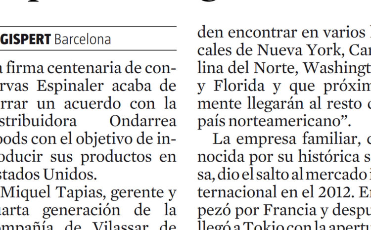  Espinaler llega a Estados Unidos- La Vanguardia (2016)